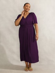 Live Unlimited Brown Curve Short Sleeve Dress - Image 2 of 4