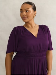 Live Unlimited Brown Curve Short Sleeve Dress - Image 3 of 4