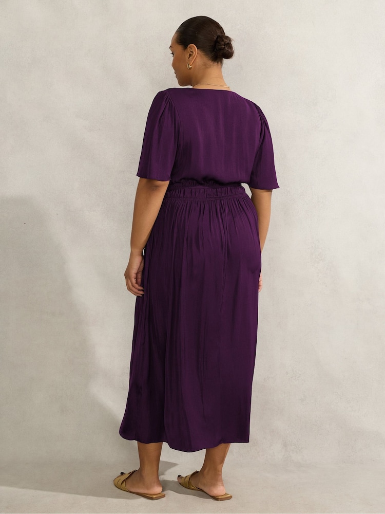 Live Unlimited Brown Curve Short Sleeve Dress - Image 4 of 4