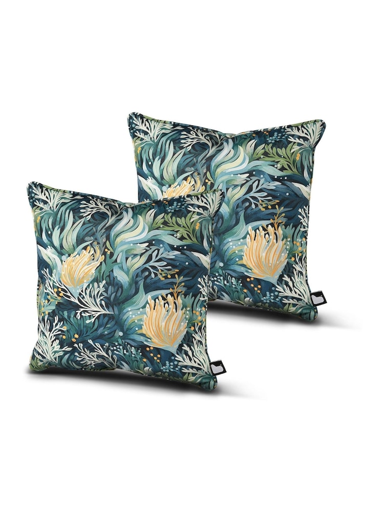 Extreme Lounging 2 Pack Blue Outdoor Reef Cushions - Image 1 of 1 Extreme Lounging 2 Pack Blue Outdoor Reef Cushions - Image 1 of 1