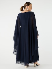 Live Unlimited Blue Curve Chiffon Maxi Cape Dress - Image 3 of 3