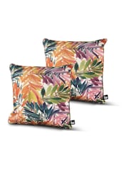 Extreme Lounging 2 Pack White Outdoor Tropical Palm Print Cushions - Image 1 of 1