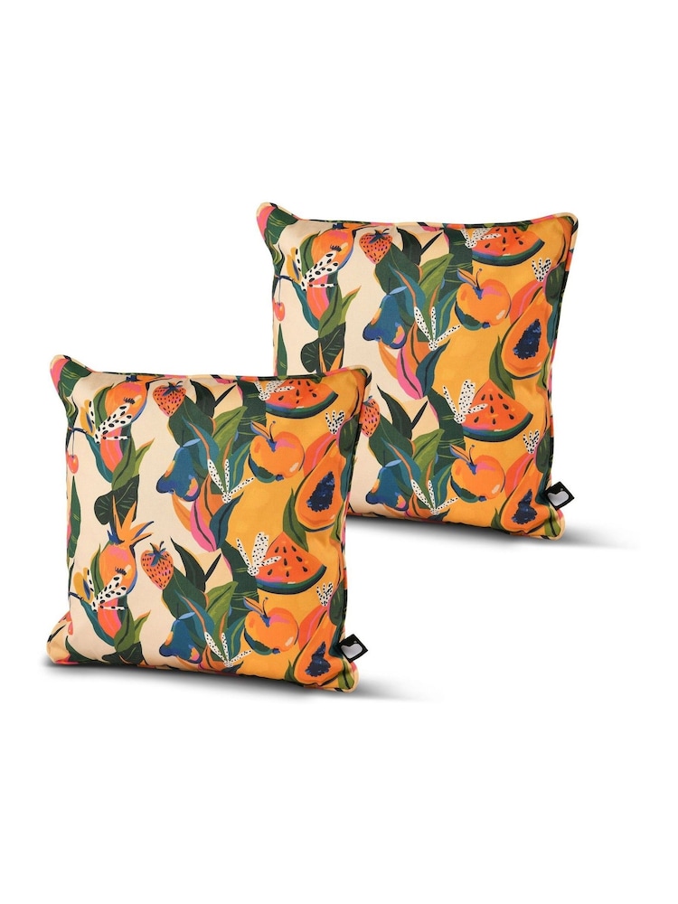 Extreme Lounging 2 Pack White Outdoor Fruit Art Cushions - Image 1 of 1