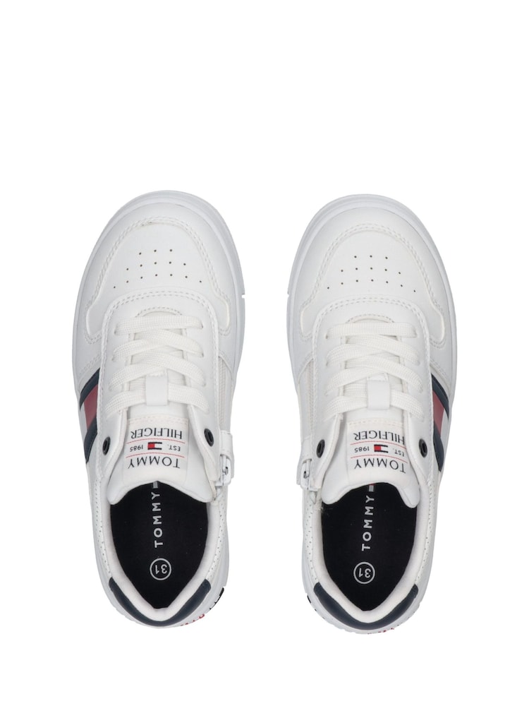 Tommy Hilfiger White Flag Contrast Heel Trainers - Image 3 of 5