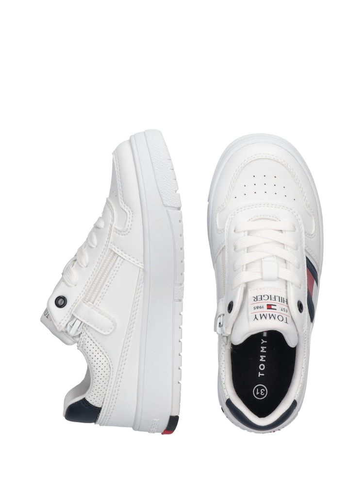 Tommy Hilfiger White Flag Contrast Heel Trainers - Image 4 of 5