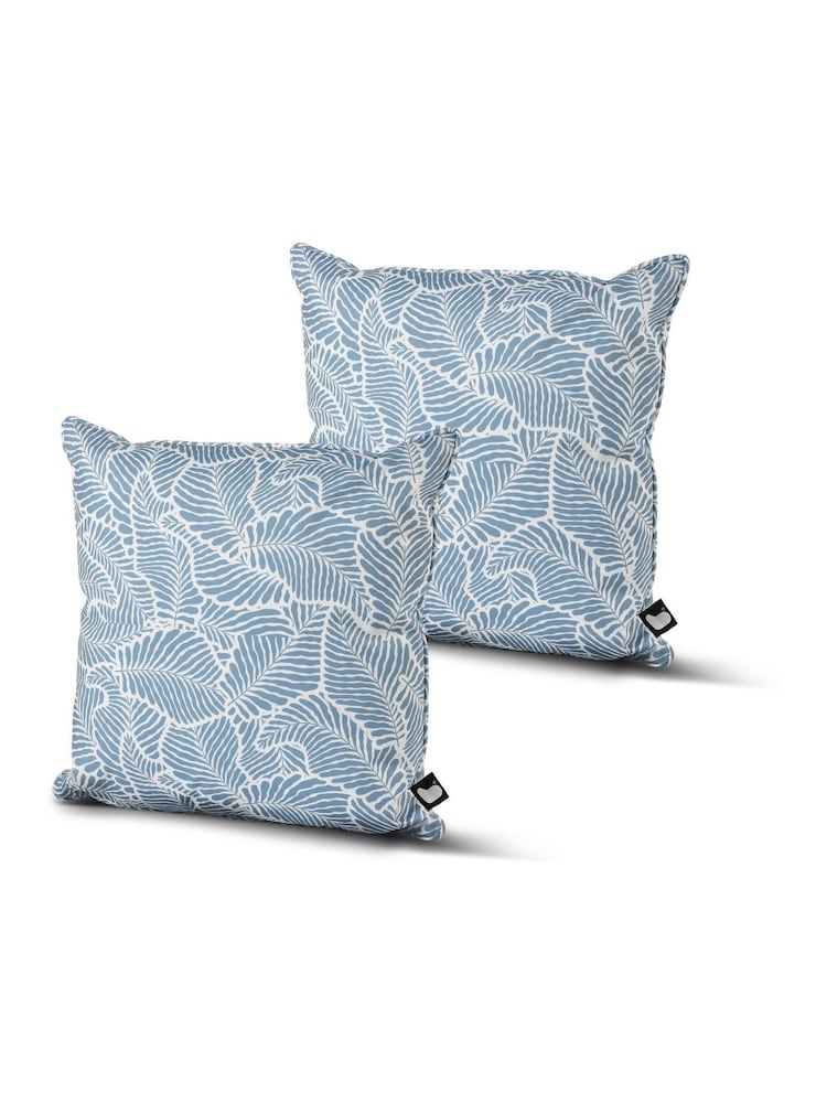 Extreme Lounging 2 Pack Blue Outdoor Oasis Leaf Sea Blue Twin B Cushions - Image 1 of 1