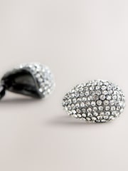Gunmetal Pavé Teardrop Stud Earrings - Image 2 of 3