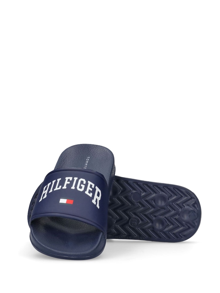 Chanclas de piscina con estampado y logotipo de Tommy Hilfiger - Imagen 1 de 4
