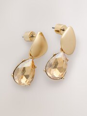 Gold Tone Sparkle Drop Stud Earrings - Image 1 of 3