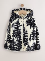 Black/Cream Hooded Zip Fleece Jacket (3-16yrs) - Image 5 of 9