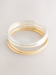 Gold Tone/Silver Tone# Mixed Thin Bangles Pack - Image 3 of 5