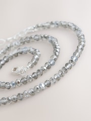 لون فضي - Facetted Bead Delicate Necklace - صورة 2 من 3