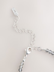 لون فضي - Facetted Bead Delicate Necklace - صورة 3 من 3