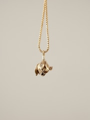 لون ذهبي - Long Flower Necklace - صورة 4 من 7