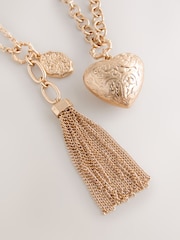 Goldfarben - Heart Cluster Two Row Necklace - Bild 5 von 6