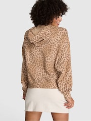Victoria's Secret PINK Leopard Brown Full Zip Fleece Hoodie - Image 2 of 2
