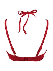 Pour Moi Red Padded Hawaii Double Strap Halter Bikini Top - Image 4 of 4