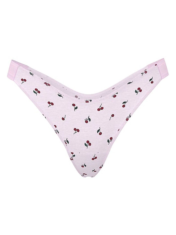 Victoria's Secret PINK Pink Cherry Print Thong Cotton Logo Knickers - Image 3 of 3 Victoria's Secret PINK Pink Cherry Print Thong Cotton Logo Knickers - Image 3 of 3
