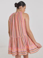 Simply Be Pink Beach To Beach Jacquard Stripe Mini Beach Dress - Image 2 of 4