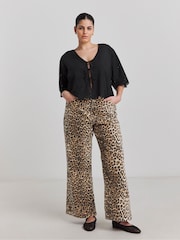 Simply Be Black Broderie Tie Front Beach Cover ups - Image 5 of 6