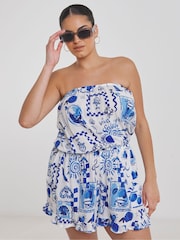 Simply Be Blue Value Bandeau Beach Playsuits 2 Pack - Image 3 of 4