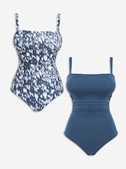 Simply Be Blue Magisculpt Swimsuits 2 Pack - Image 1 of 5