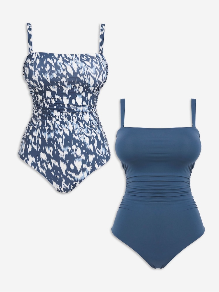 Simply Be Blue Magisculpt Swimsuits 2 Pack - Image 1 of 5