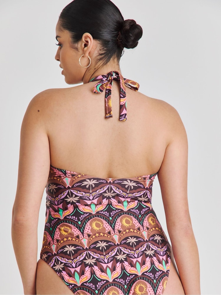 Simply Be Pink Cut Out Detail Swimsuit - Image 2 of 4