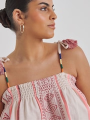 Simply Be Pink Beach To Beach Jacquard Stripe Beach Cover-Up - Image 4 of 4
