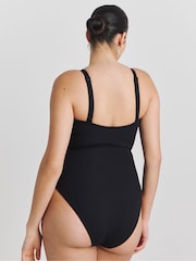 Simply Be Black Magisculpt Contour Me Scalloped Edge Bandeau Swimsuit - Image 2 of 4