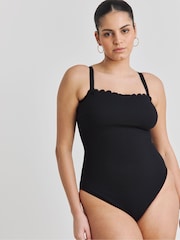 Simply Be Black Magisculpt Contour Me Scalloped Edge Bandeau Swimsuit - Image 4 of 4