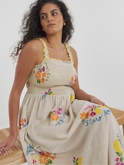 Simply Be Shirred Midi Beach 100% Cotton Dress - Imagen 4 de 4