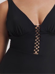 Simply Be Ring Detail Plunge Swimsuit - Imagen 3 de 4