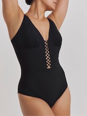 Simply Be Ring Detail Plunge Swimsuit - Imagen 4 de 4