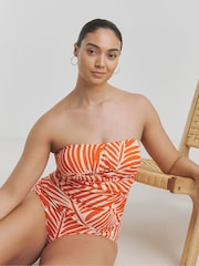 Simply Be Orange Magisculpt Bandeau Swimsuit - Image 1 of 4