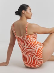 Simply Be Orange Magisculpt Bandeau Swimsuit - Image 2 of 4