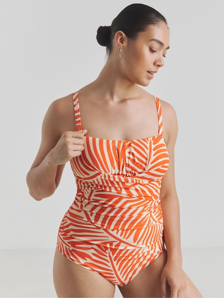 Simply Be Orange Magisculpt Bandeau Swimsuit - Image 4 of 4