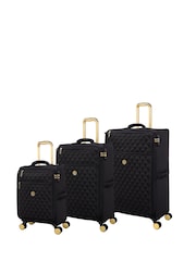 IT Luggage Glimmering Expandable Black Suitcase Set 3 Piece with TSA Lock - Image 1 of 11