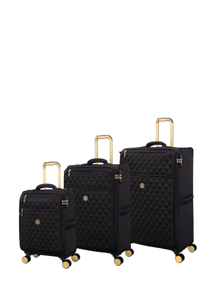 IT Luggage Glimmering Expandable Black Suitcase Set 3 Piece with TSA Lock - Image 1 of 11