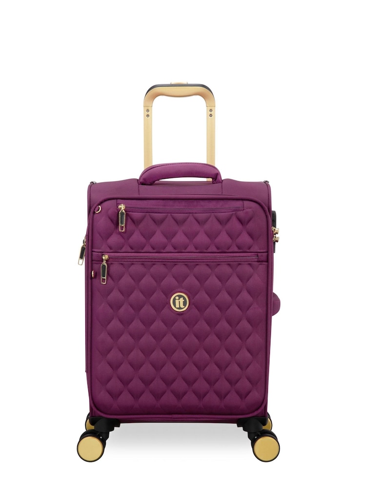 IT Luggage Purple Glimmering Expandable Cabin Suitcase with TSA Lock - Image 1 of 7