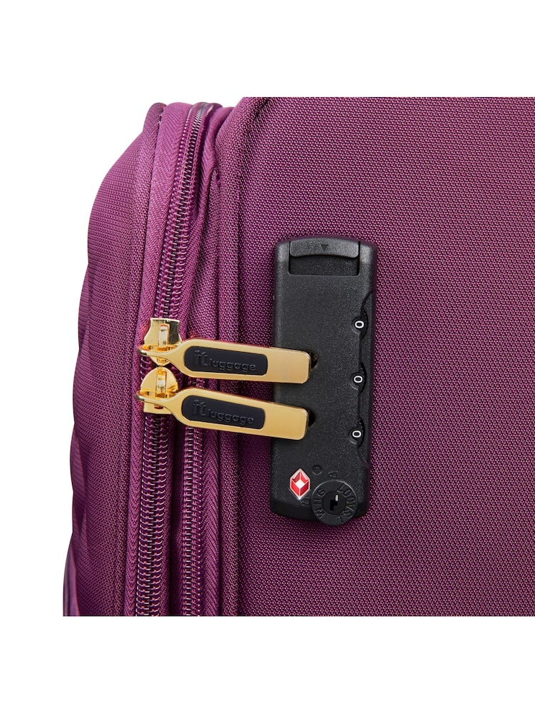 IT Luggage Purple Glimmering Expandable Cabin Suitcase with TSA Lock - Image 7 of 7
