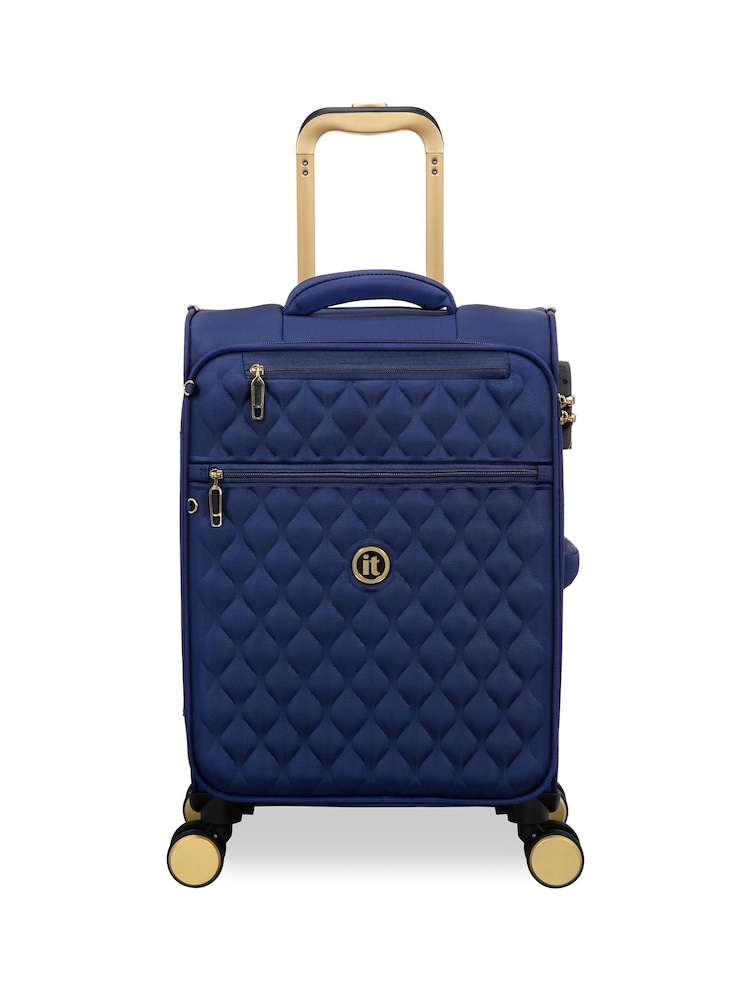 IT Luggage Blue Glimmering Expandable Cabin Suitcase with TSA Lock - Image 1 of 8