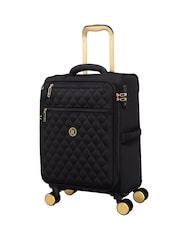 IT Luggage Glimmering Expandable Cabin Black Suitcase with TSA Lock - Image 1 of 8