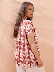 Evans Orange Block Print Top - Image 2 of 5