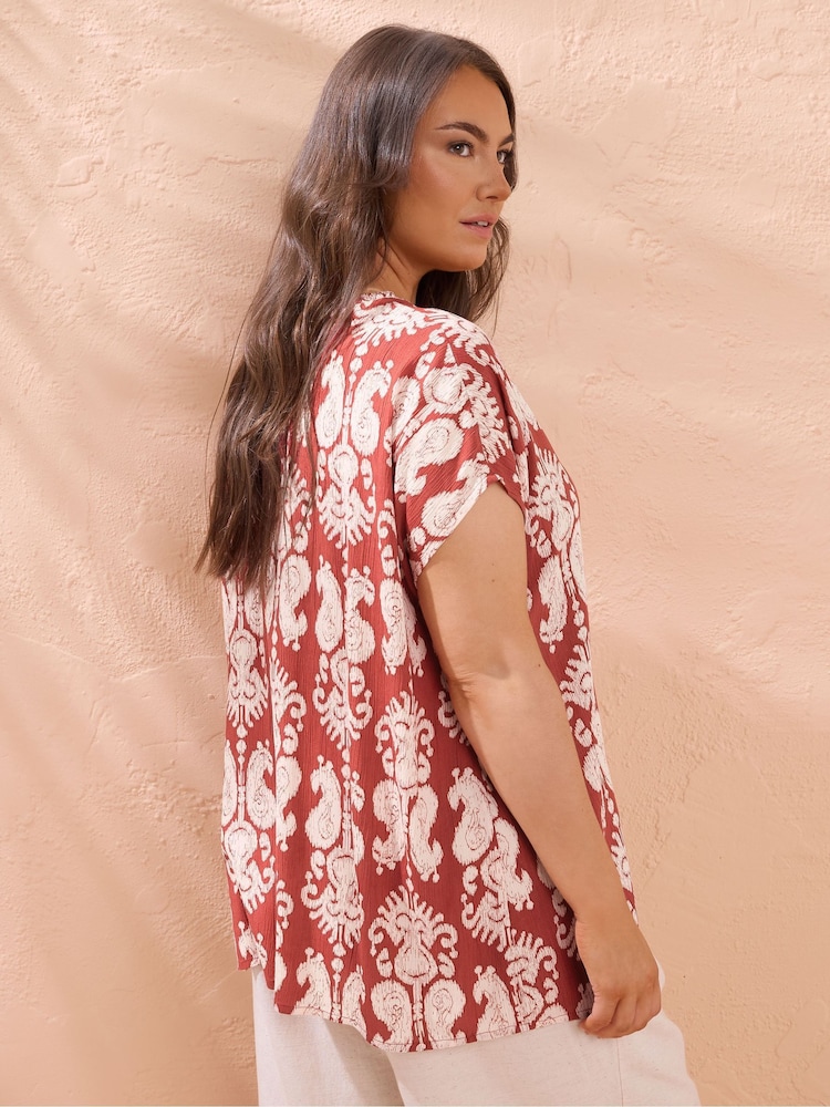 Evans Orange Block Print Top - Image 2 of 5
