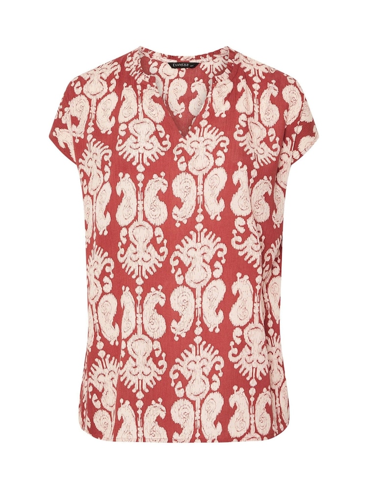 Evans Orange Block Print Top - Image 5 of 5