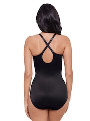 Miraclesuit Modern Extra Firm Control Bodysuit preto para emagrecimento de coxas com tecnologia Lycra Fit Sense - Imagem 2 de 4
