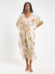 Simply Be White Magisculpt Maxi Beach Kaftan - Image 1 of 4