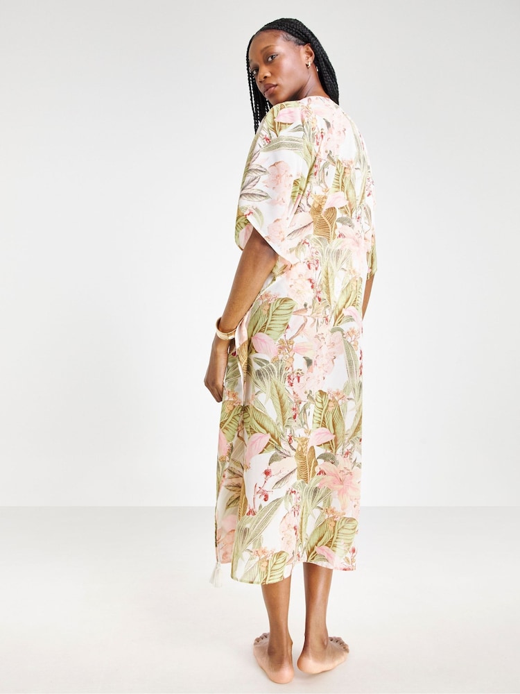 Simply Be White Magisculpt Maxi Beach Kaftan - Image 2 of 4