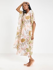 Simply Be White Magisculpt Maxi Beach Kaftan - Image 3 of 4